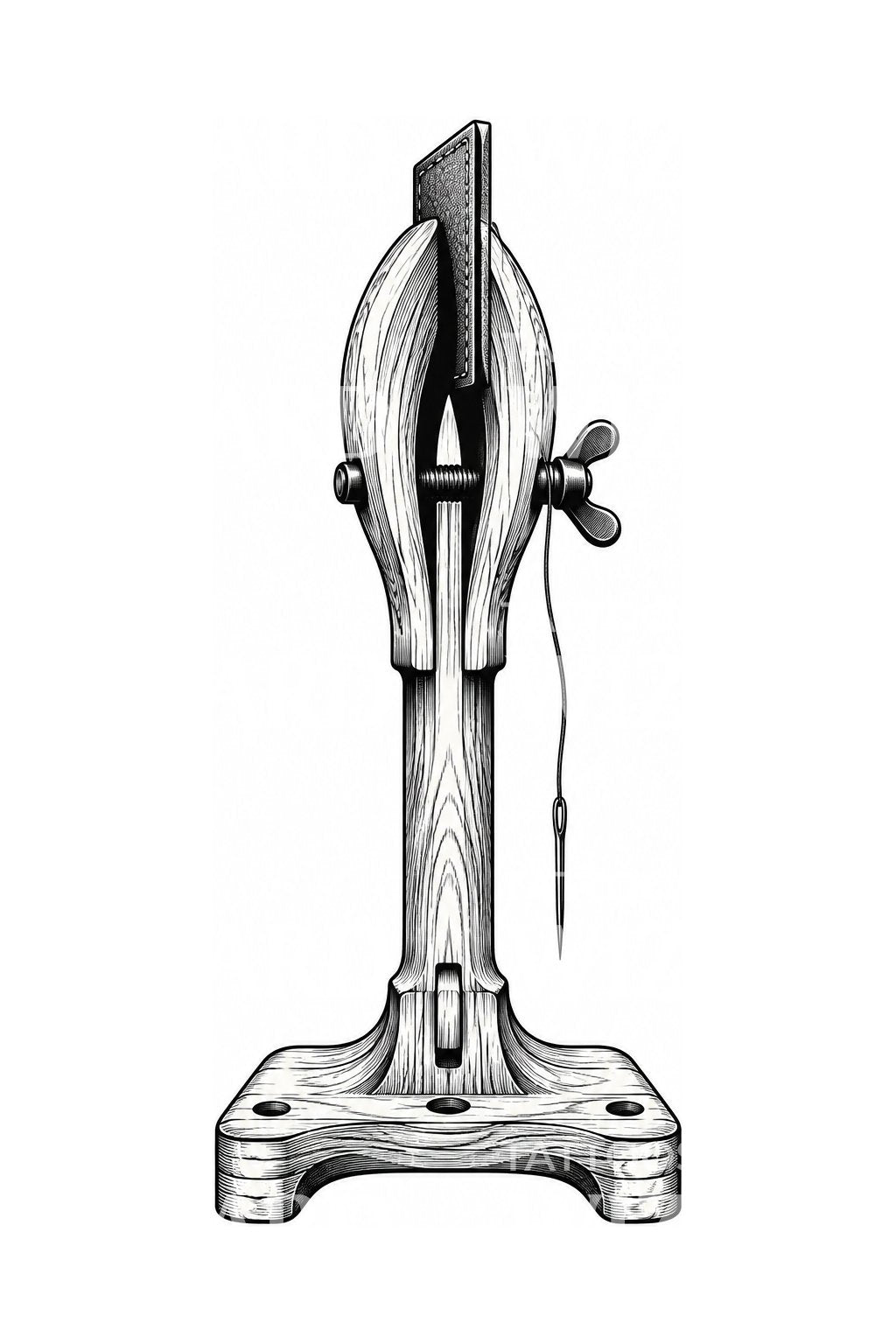 Leather Stitching Pony Clamp Tattoo Illustration