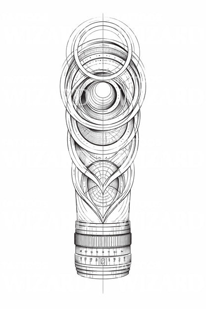 Lens Concentric Rings Tattoo Design