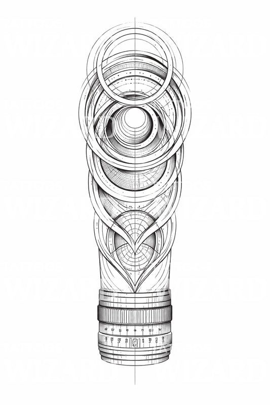 Lens Concentric Rings Tattoo Design