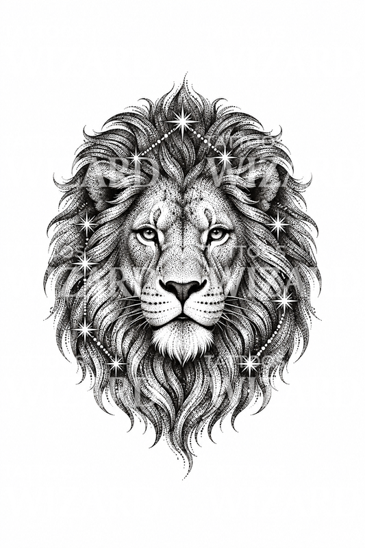 Tatueringsdesign av Lejonet med stjärnbild