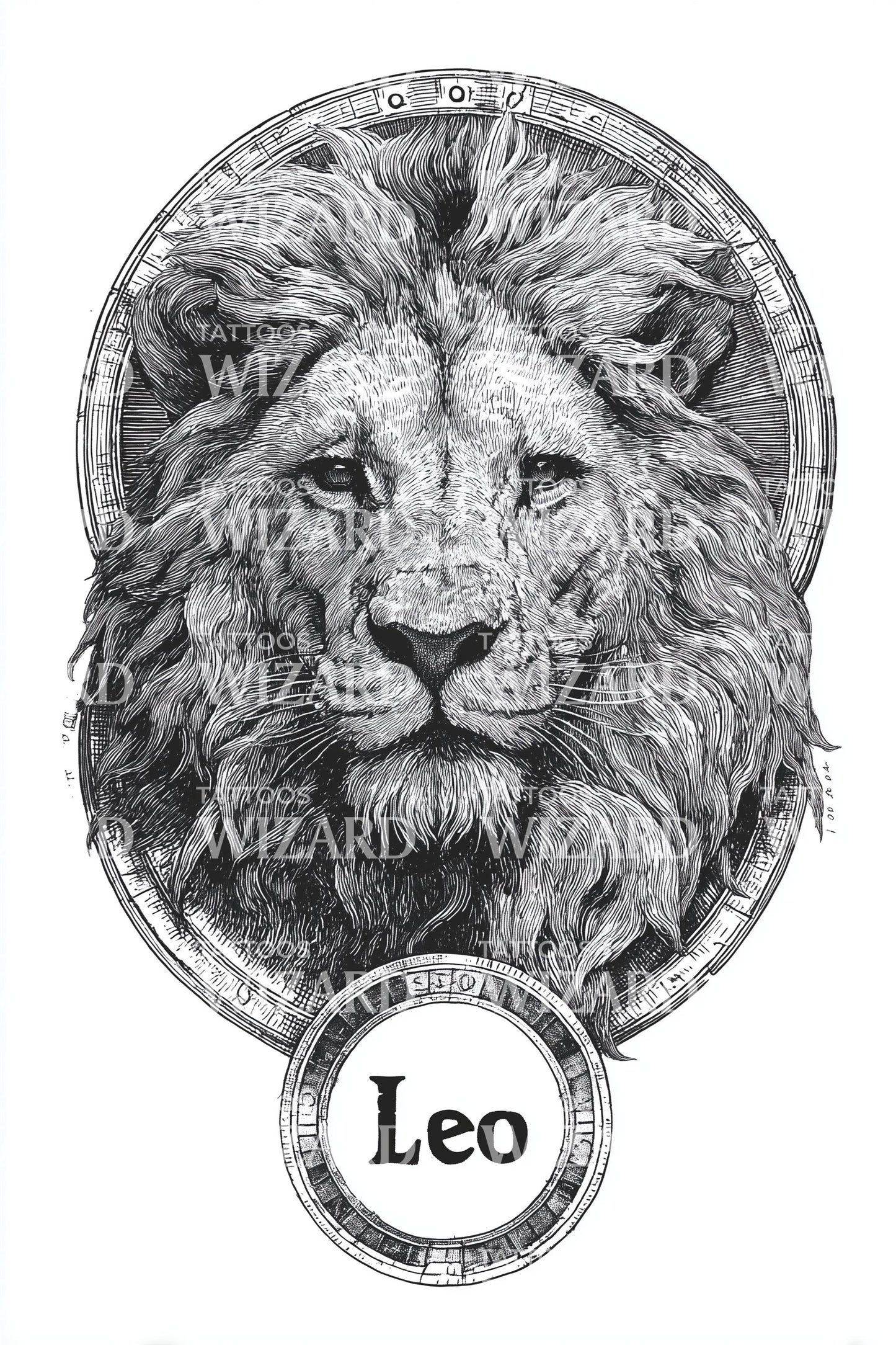 Leo Noble Lion Tattoo Design