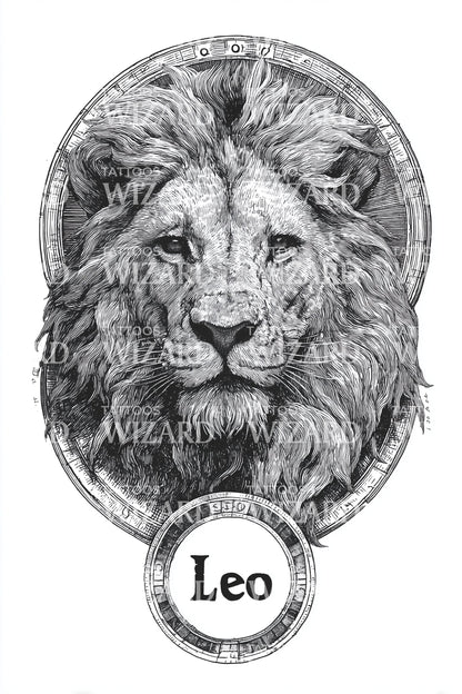 Leo Noble Lion Tattoo Design