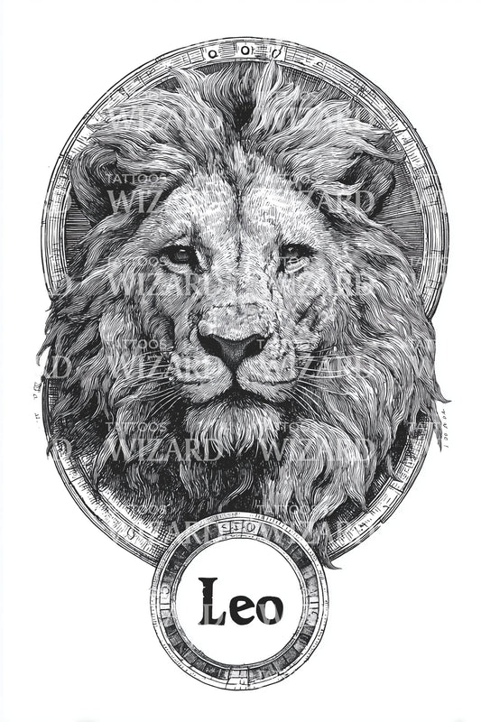 Leo Noble Lion Tattoo Design
