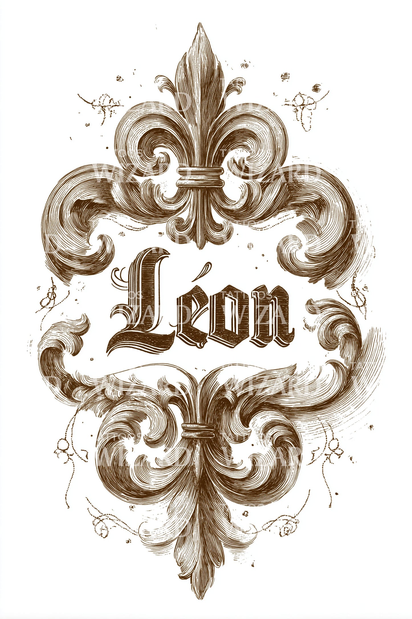 Leon Fleur de Lis Tattoo Design