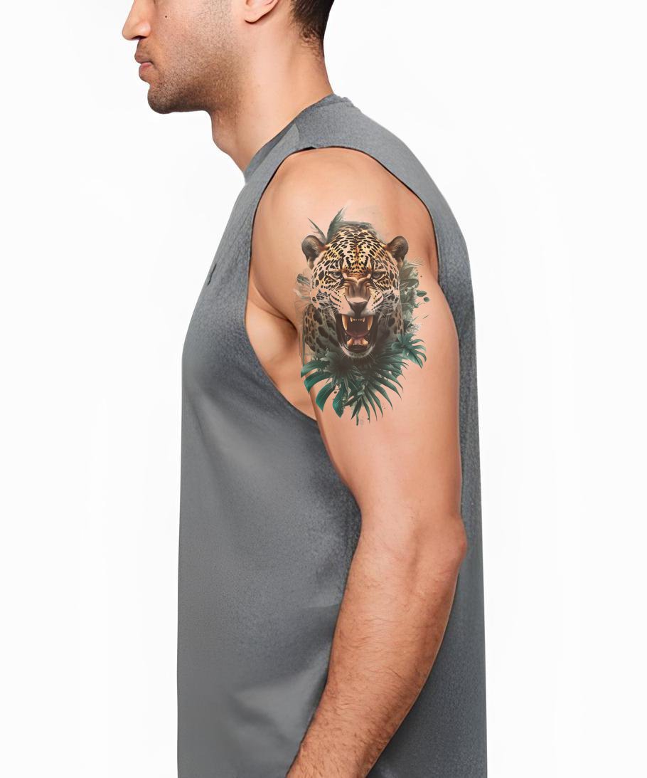 Leopard King of the Jungle Tattoo Design