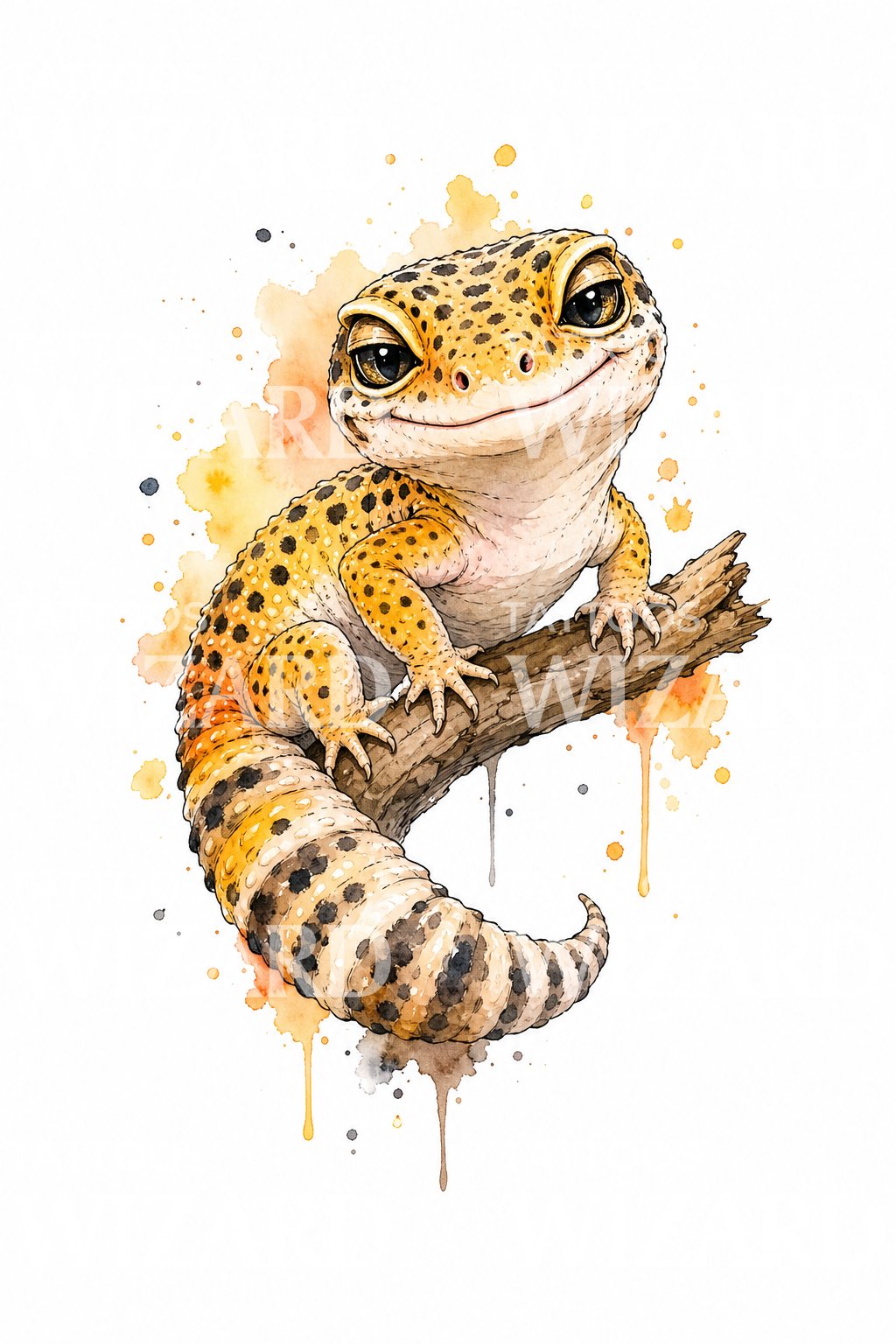 Leopard Gecko Tattoo Design