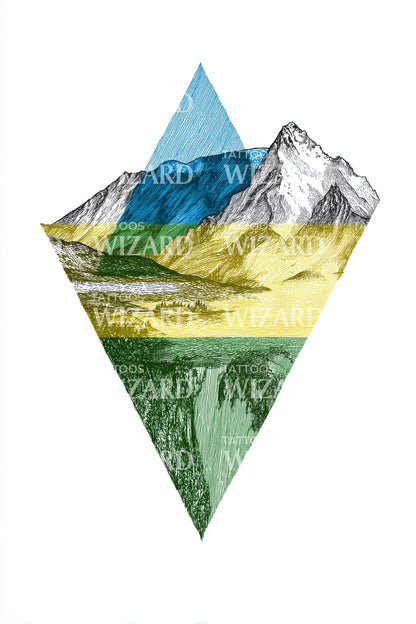 Lesothský horský diamantový tetovací motiv