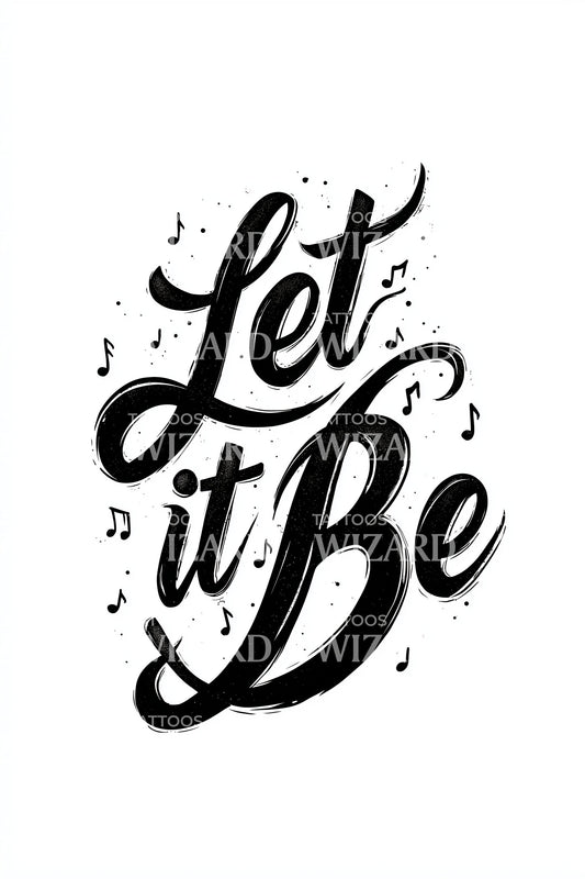 Let It Be Script Tattoo Design