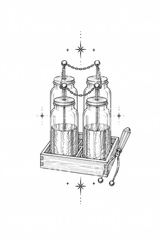 Leydenfles-batterij tattoo-ontwerp