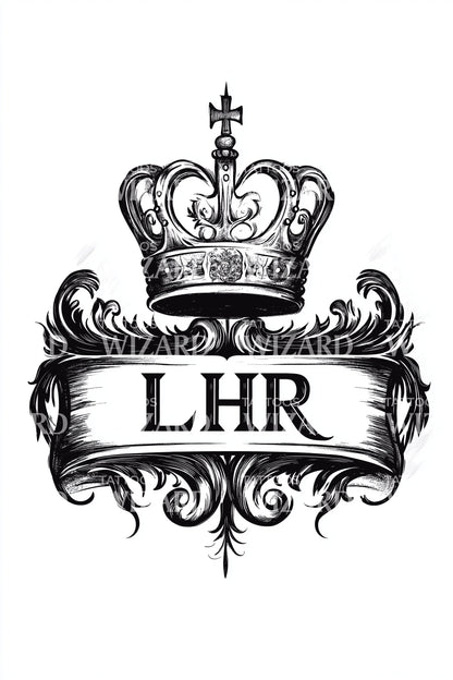 LHR London Crown Tattoo Illustration