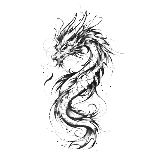 Conception de tatouage de dragon de mer