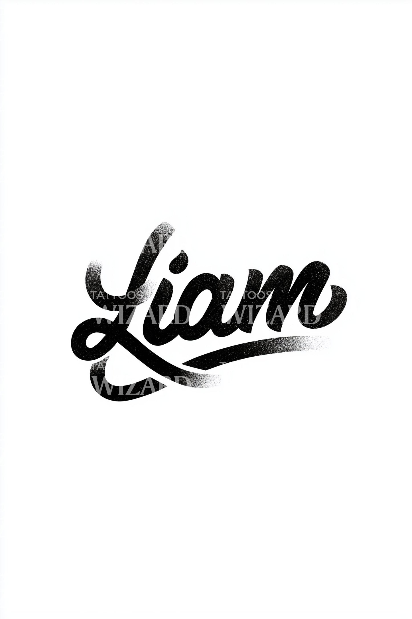 Liam Brush Script Tattoo Design