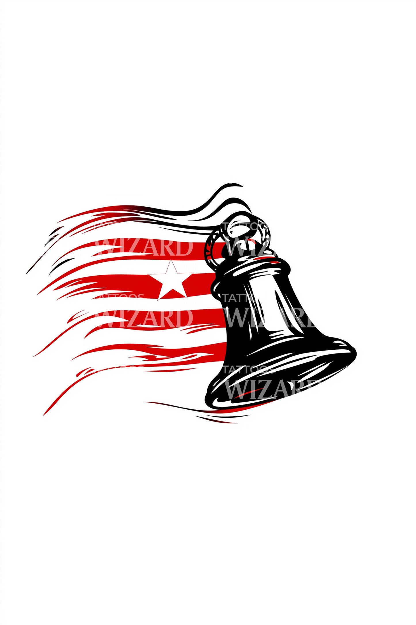 Liberty Bell Streak Tattoo Design