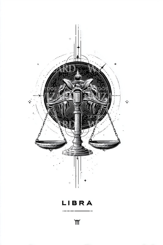 Libra Scales Emblem Tattoo Design