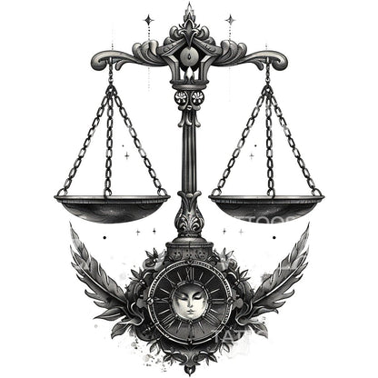 Libra Scales Tattoo Design