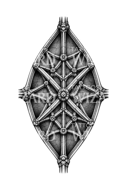 Lierne Rib Net Ceiling Tattoo Design