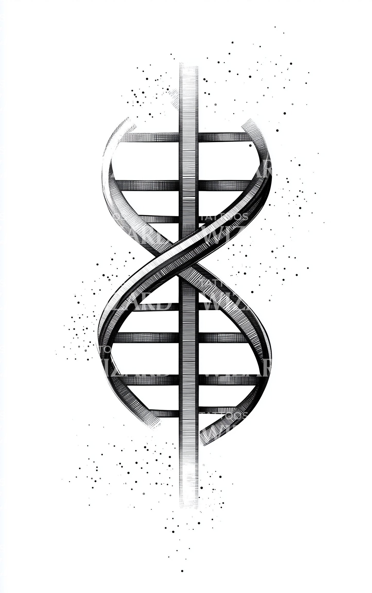 Life DNA Strands Tattoo Design