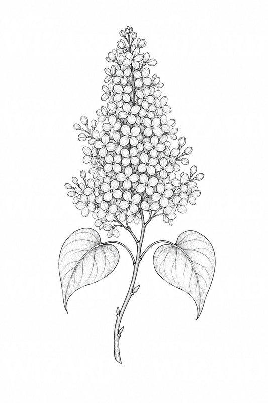 Motif de tatouage branche de lilas