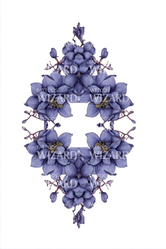 Lilac Gem Mandala Tattoo Design
