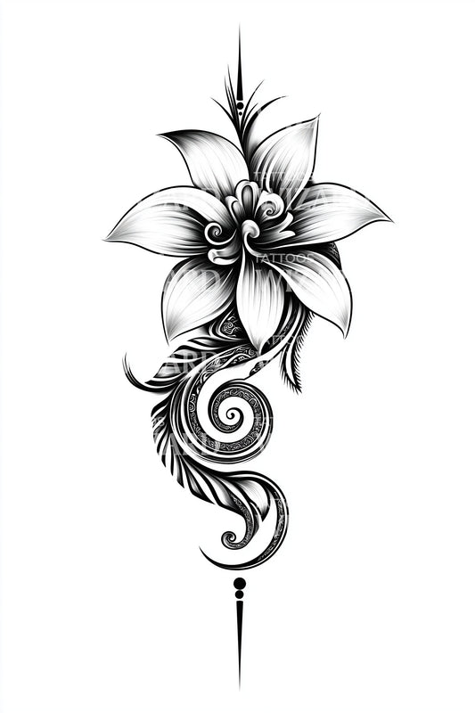 Design de Tatuagem Elegância da Hera Lily