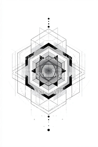 Idea de tatuaje mandala cosmos lineal