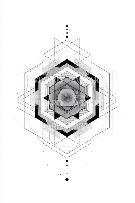 Linear Cosmos Mandala Tattoo Idea
