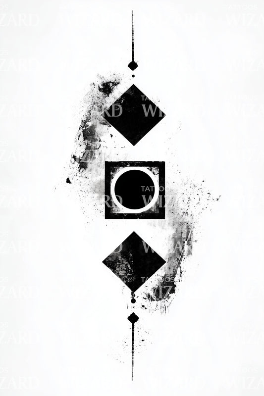 Linear Diamond Axis Tattoo Design