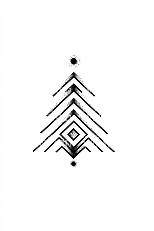 Linear Diamond Christmas Tree Tattoo Design