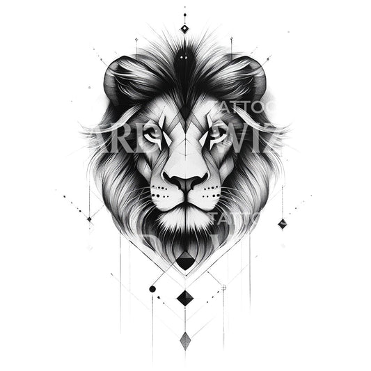 Lion Head Symbol of Strength and Leadership Tattoo Design