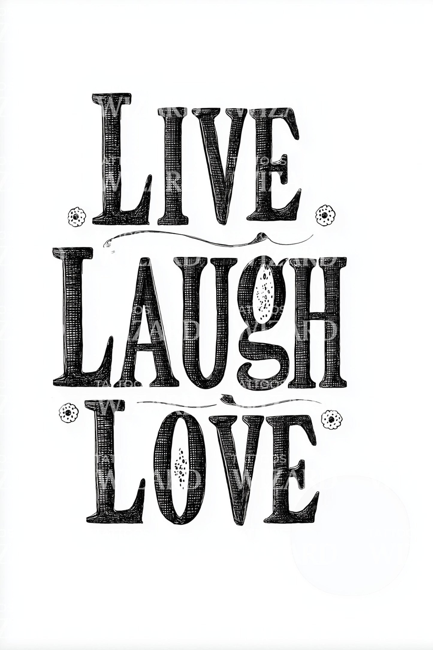 Live Laugh Love Lettering Tattoo Illustration