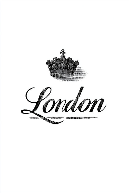 London Crown Script Tattoo Illustration