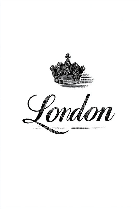 London Crown Script Tattoo Illustration