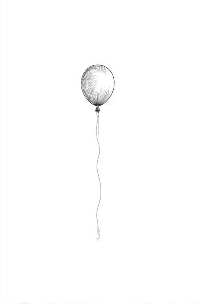 Lone Floating Balloon Tattoo Idea