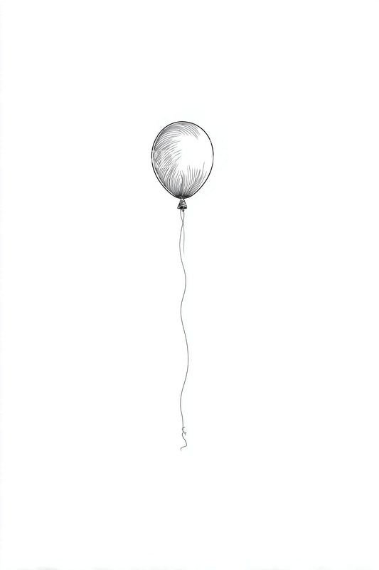 Lone Floating Balloon Tattoo Idea