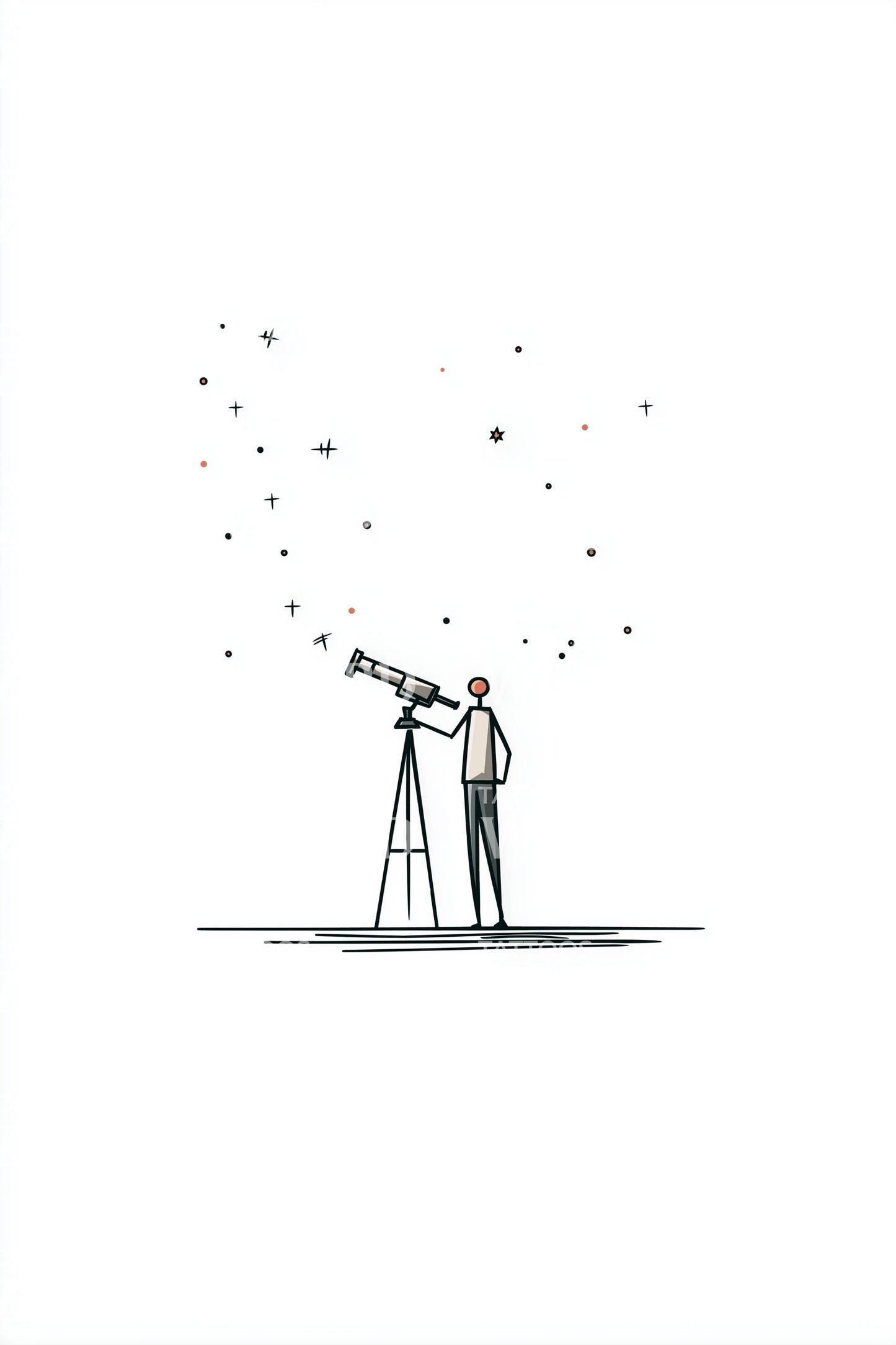 Lone Telescope Observer Tattoo Idea