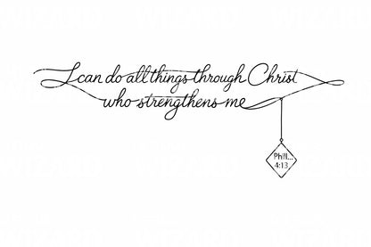 Long Flourish Verse Tattoo Illustration