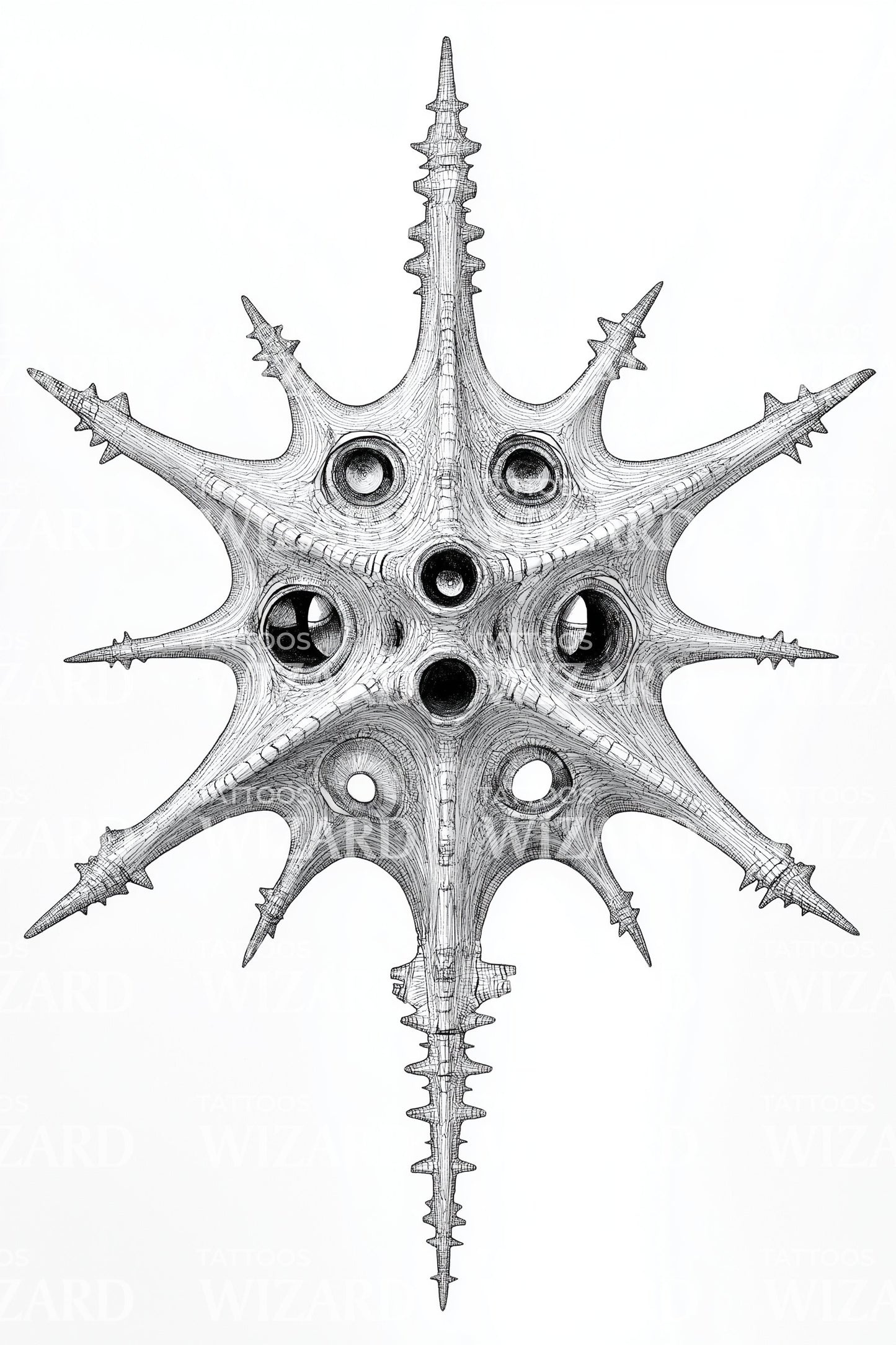 Long Spine Radiolarian Tattoo Design