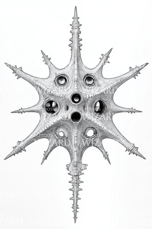 Long Spine Radiolarian Tattoo Design