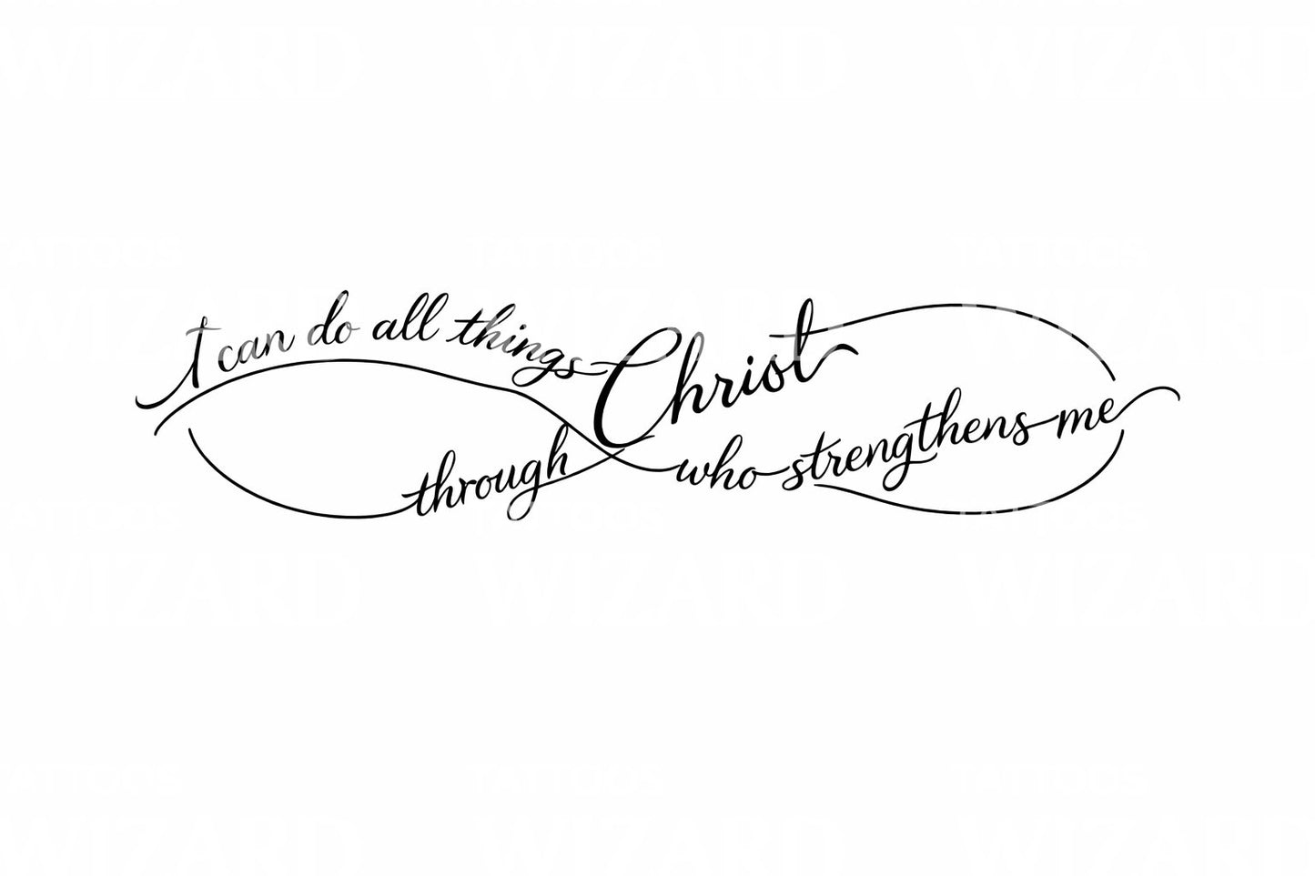 Looped Underline Verse Tattoo Design