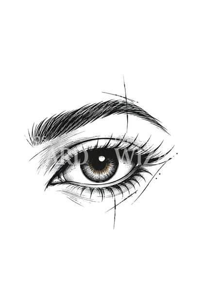 Tattoo-idee van een oog met losse lijnen