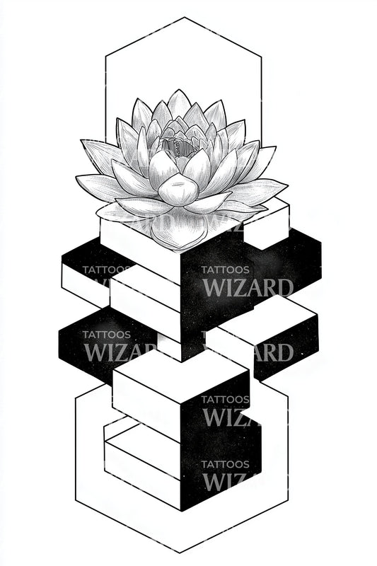 Lotus Kubussen Harmonie Tattoo Idee