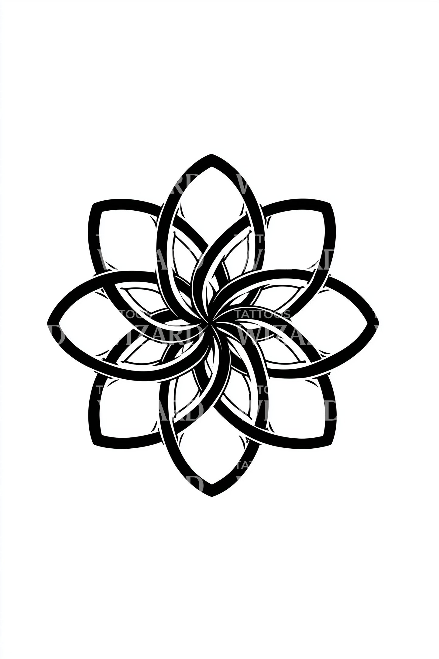 Design de Tatuagem Flor de Geometria de Lótus