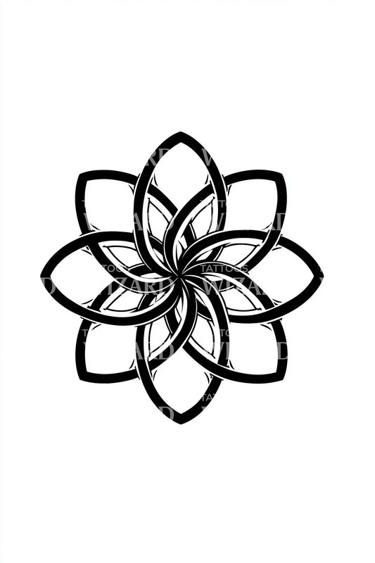 Design de Tatuagem Flor de Geometria de Lótus
