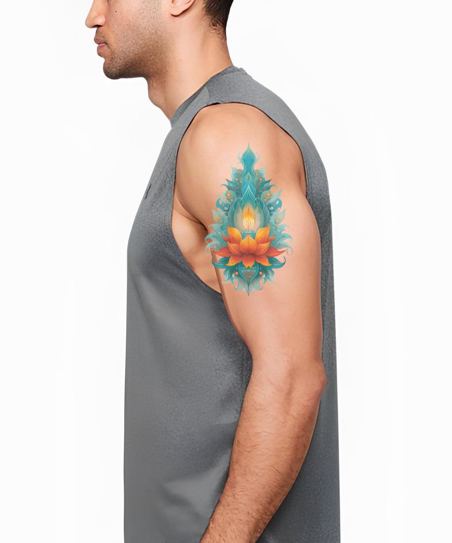 Serenen Lotus Lantaarn Tatoeage Ontwerp