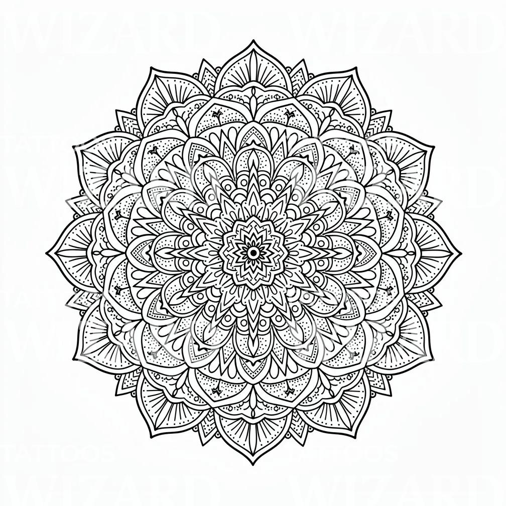 Lotus Mandala Bloom Tattoo Design