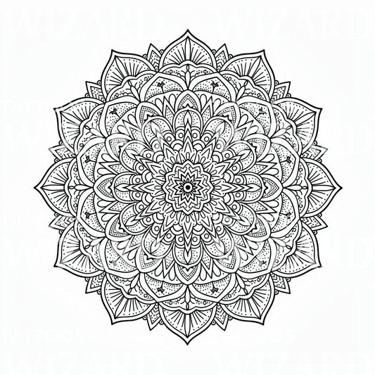 Lotus Mandala Çiçeği Dövme Tasarımı