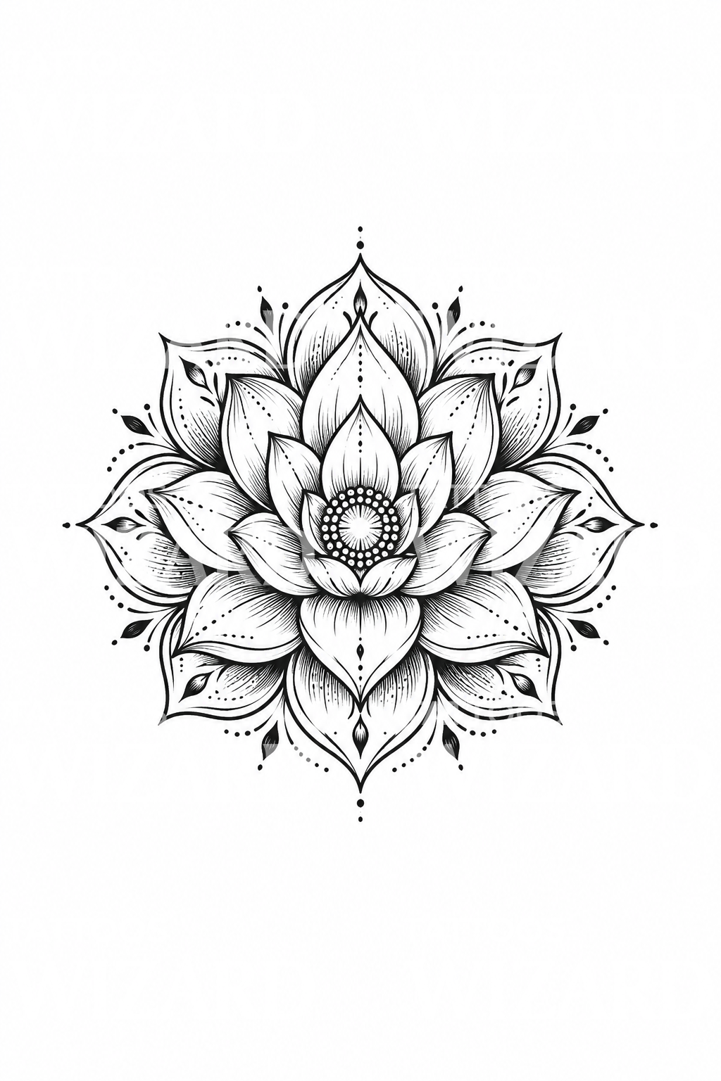 Lotus Mandala Sketch Tattoo Design