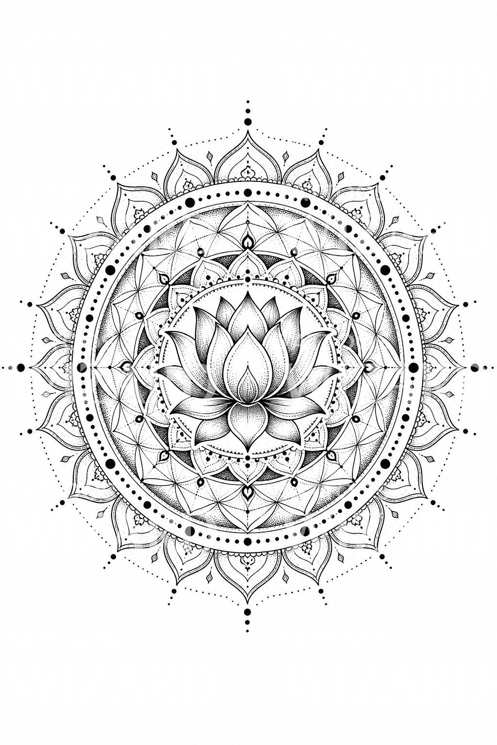 Lotus Mandala Tattoo Design