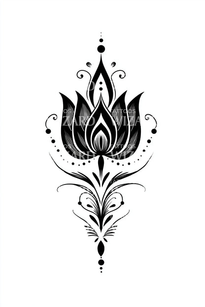 Lotus Ornament Tattoo Design