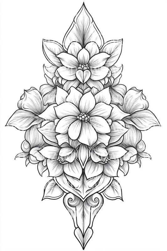 Lotus Ornate Shield Tattoo Design